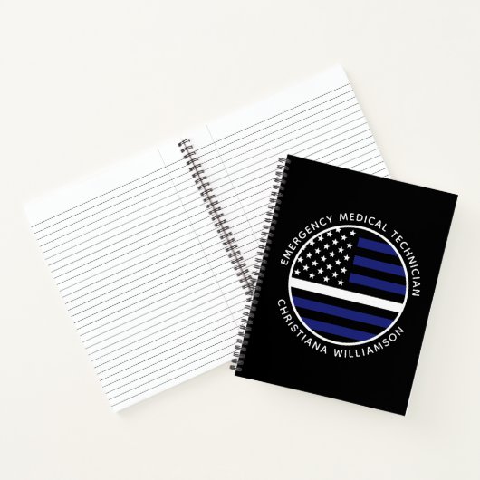 Custom Thin White Line USA Flag EMS EMT Notizblock (Innenseite)