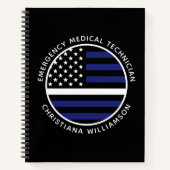 Custom Thin White Line USA Flag EMS EMT Notizblock (Vorderseite)