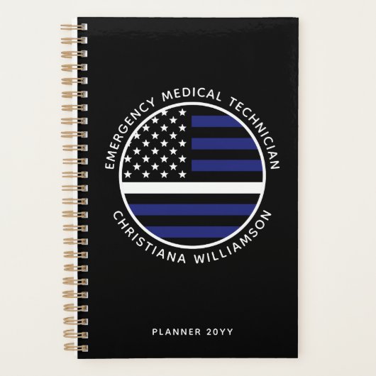 Custom Thin White Line USA Flag EMS EMT Planer (Vorderseite)