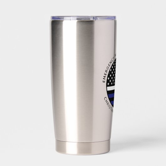 Custom Thin White Line USA Flag EMS EMT Thermobecher (Vorderseite)