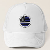 Custom Thin White Line USA Flag EMS EMT Truckerkappe (Vorderseite)