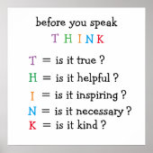 Custom THINK Poster Print (Vorne)