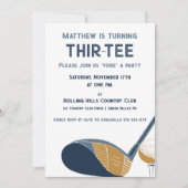 Custom Thir-Tee Par-Tee Golf Themed Birthday Einladung (Vorderseite)