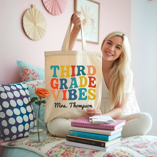 Custom Third Grade Vibes Bag, Back to School Gift Tragetasche
