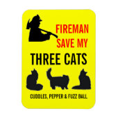 Custom Three Cat Fire Safety Magnet (Vertikal)