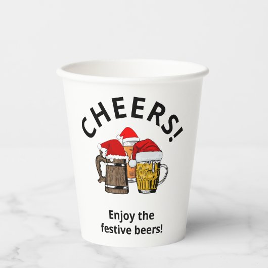 Custom Three Cheers Beers CHRISTMAS Paper Cups Pappbecher (Vorderseite)