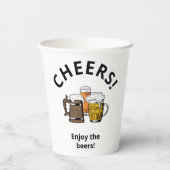 Custom Three Cheers Pappbecher (Rückseite)