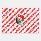 Custom Three Foto Pet Weihnachts-Weihnachtsmannmüt Geschenkpapier Set (Vorderseite 2)