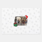 Custom Three Foto Pet Weihnachts-Weihnachtsmannmüt Geschenkpapier Set (Vorderseite)