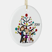 Custom Three GIrls, Zwei Hunde Holiday Ornament (Rechts)