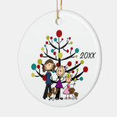 Custom Three GIrls, Zwei Hunde Holiday Ornament 3 (Links)