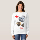 Custom Three Heart Shaped Pet Fotos Sweatshirt (Vorne ganz)