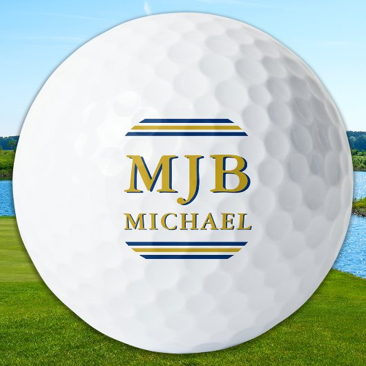 Custom Three Initial Monogram Golfer Personalized Golfball