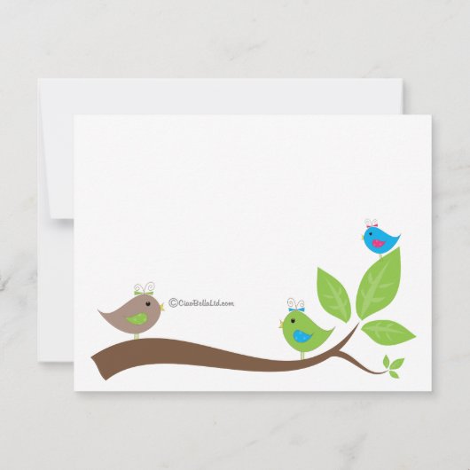 Custom Three Little Birds Baby Dusche Einladung (Rückseite)