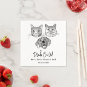 Custom Three Pet Cocktail Napkins Hochzeit Serviette (Beispiel)