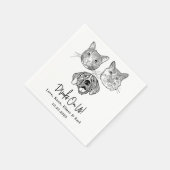 Custom Three Pet Cocktail Napkins Hochzeit Serviette (Ecke)