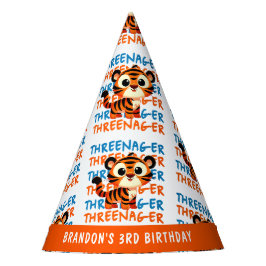 Custom Threenager Tiger Boy 3. Geburtstag Partyhütchen