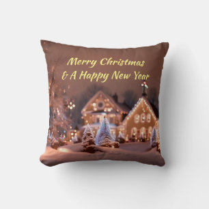 Custom Throw Kissen mit Outdoorweihnachtszene