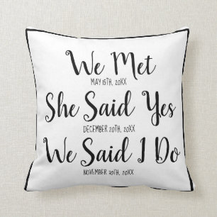Custom Throw Pillow für frisches Hochzeitsgeschenk Kissen