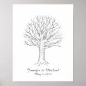 Custom Thumbprint Fingerprint Wedding Tree Guest B Poster (Vorne)