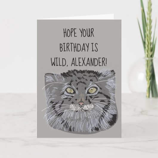 Custom Tibetan Pallas Cat Wild Birthday Card Karte (Vorderseite)