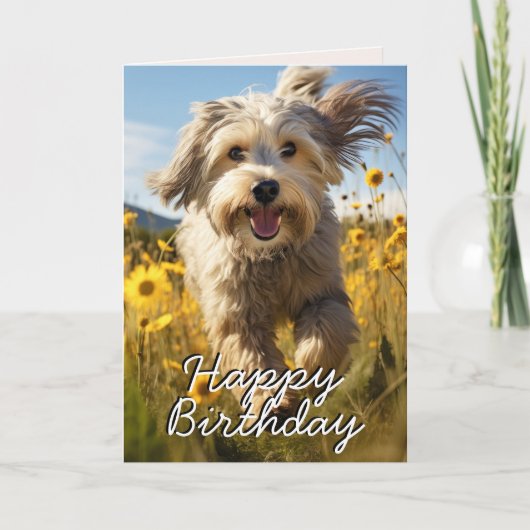 Custom Tibeter Terrier Birthday Card Dankeskarte (Vorderseite)