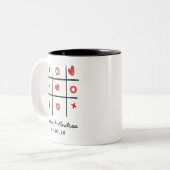 Custom Tic Tac Toe Mug Valentine Gift for Couple Zweifarbige Tasse (Vorderseite Links)