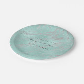 Custom Tiffany Gray Hearts Silver Marble VIP Pappteller (Schrägansicht)