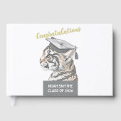 Custom Tiger Graduation Foil Guestbook Gästebuch (Vorderseite)