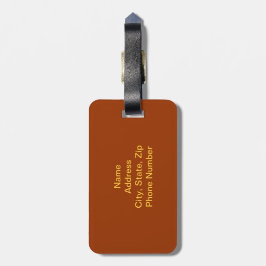 Custom Tiger Luggage Tag Gepäckanhänger (Rückseite vertikal)