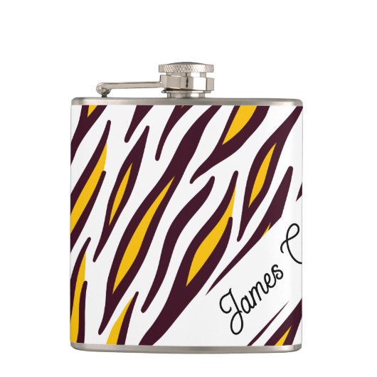Custom Tiger Skin Foto Flask Flachmann (Vorderseite)