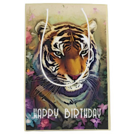 Custom Tiger Text Geschenktasche Mittlere Geschenktüte