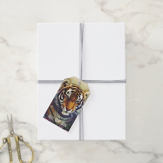 Custom Tiger Text Gift Tag Geschenkanhänger (Mit Garn)