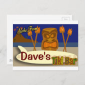 Custom Tiki Bar Sign Postkarte (Vorne/Hinten)
