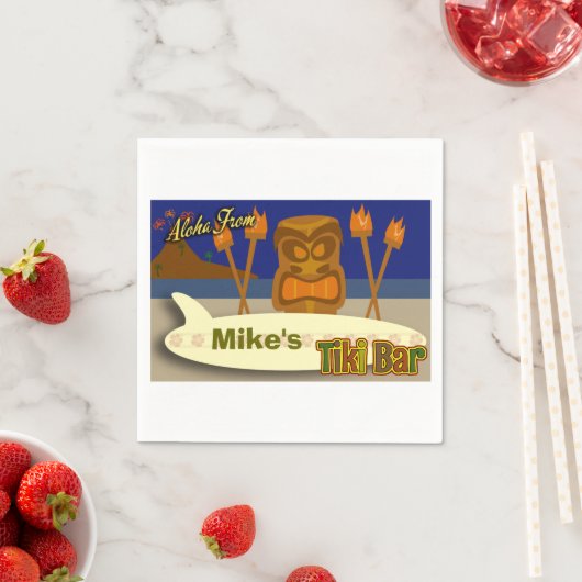 Custom Tiki Bar Sign Serviette (Beispiel)