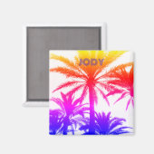 Custom Tiki Sunset Magnet - 80er Vacation Vibe (Vorderseite/Rückseite)