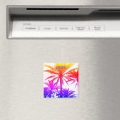 Custom Tiki Sunset Magnet - 80er Vacation Vibe (In Situ (Geschirrspüler))