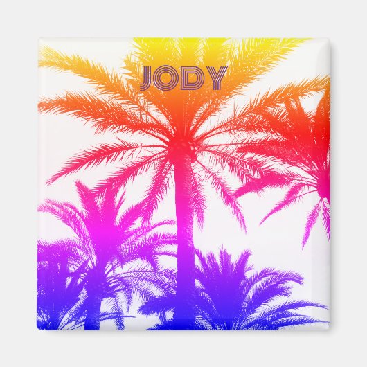 Custom Tiki Sunset Magnet - 80er Vacation Vibe (Vorne)