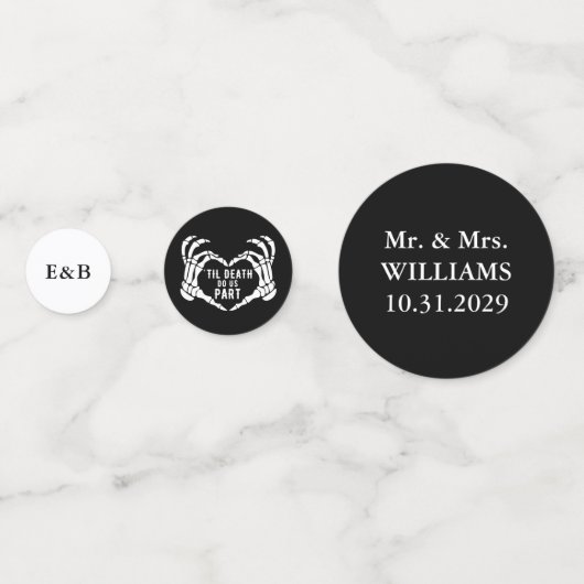 Custom Til Death Skeleton Wedding Konfetti (Vorderseiten)