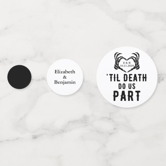 Custom Til Death Skeleton Wedding Konfetti (Rückseiten)