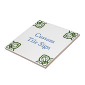 Custom Tile Sign - Spanisch Blau & Grün auf Weiß Fliese (Seite)