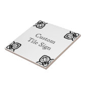 Custom Tile Sign - Spanisches Schwarz auf Weiß Fliese (Seite)