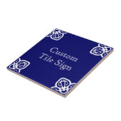 Custom Tile Sign - Spanisches Weiß auf blau Fliese (Seite)