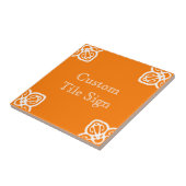 Custom Tile Sign - Spanisches Weiß auf Orange Fliese (Seite)
