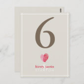 CUSTOM-TISCHNUMMER niedlich modernes Fingerabdruck Postkarte (Vorne/Hinten)