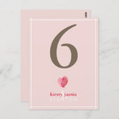CUSTOM-TISCHNUMMER niedlich modernes Fingerabdruck Postkarte (Vorne/Hinten)