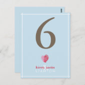 CUSTOM-TISCHNUMMER niedlich modernes Fingerabdruck Postkarte (Vorne/Hinten)