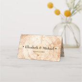 Custom Tischnummer Wood Rustic Wedding Platzkarte (Rückseite)