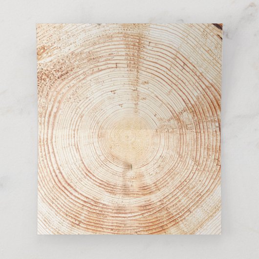 Custom Tischnummer Wood Rustic Wedding Platzkarte (Innenseite Aufgefaltet)