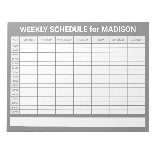 Custom Title Weekly Planner Notizblock (Vorderseite)